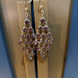 Elegant Gold and Amber Chandelier Earrings